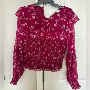 Wayf magenta ruffle top size medium